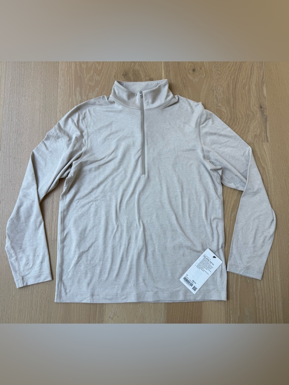 NEW Lululemon Men's Soft Jersey Half-Zip - Light Heather Beige